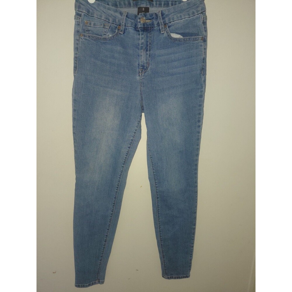 Womens Nanette Lepore Size 8 Belle High Rise Ankle Skinny Jeans  Blue Denim